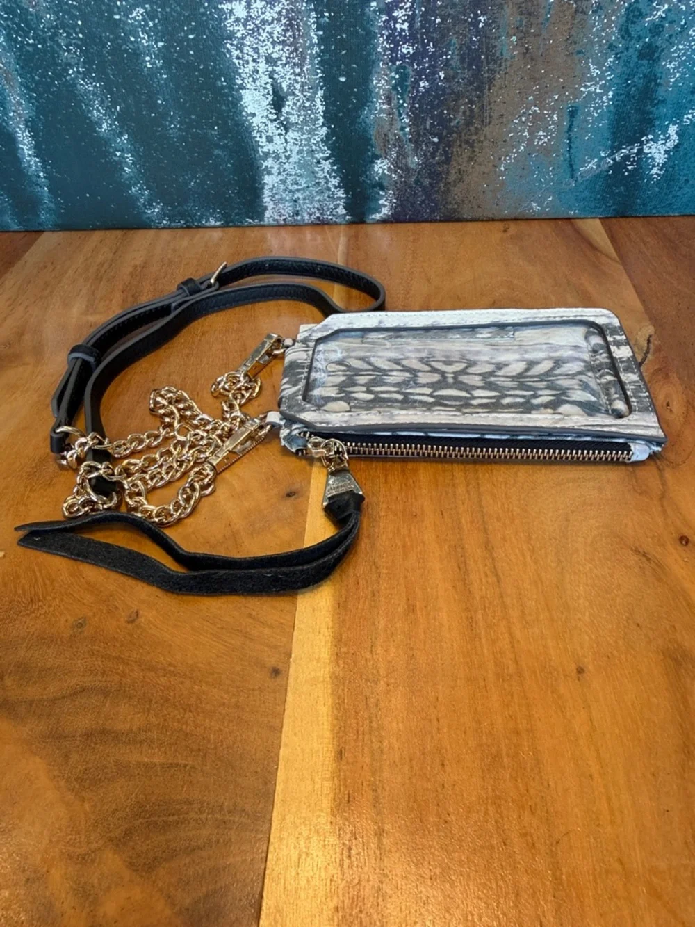 Aimee‎ Kestenberg Boho Gray/Black Phone Crossbody Dual Strap (VGUC)